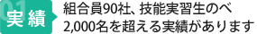 組合員100社、技能実習生のべ3,000名を超える実績があります